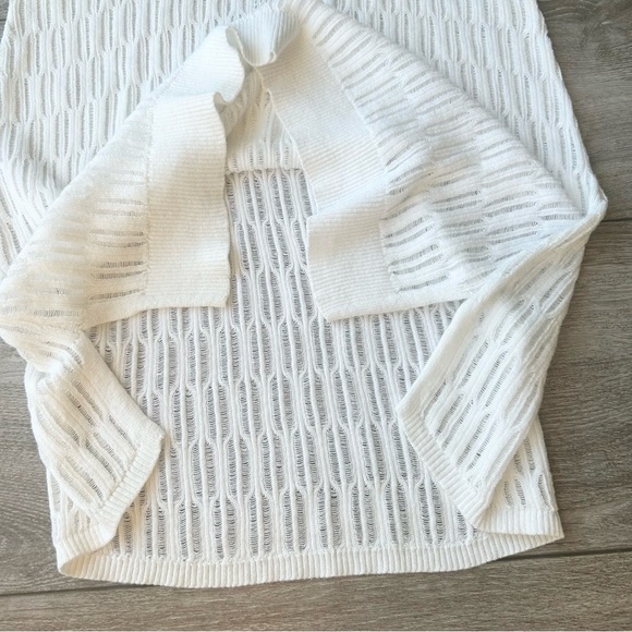 Heather B Pure Cotton Mesh Crochet Sleeveless Sweater Coverups - Picture 8 of 12